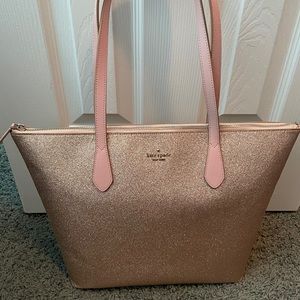Joeley Large Rose Gold Kate Spade Glitter Tote